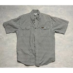 carhartt plaid button down shirt size large